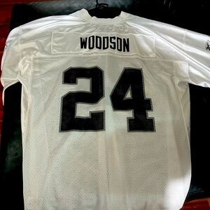 Oakland Raiders #24 Charles Woodson Vintage Reebok NFL Football Jersey Men's XL